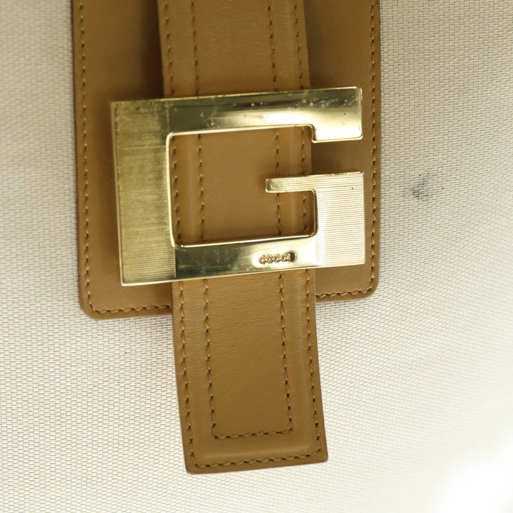 GUCCI(グッチ) GGキャンバス レザー切替キャンバスワンショルダーバッグ ハンドバッグ ブラウン/ベージュ 0014142