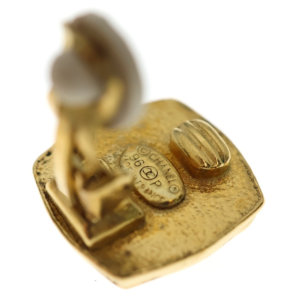 CHANEL(シャネル) ココマーク スクエアイヤリング ゴールド×ブラック GP