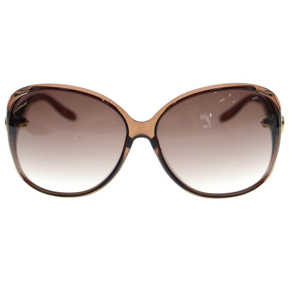 GUCCI(グッチ) インターロッキングG ハート バタフライ オーバルフレーム カラーレンズ サングラス メガネ 眼鏡 アイウェア ブラウン GG3525