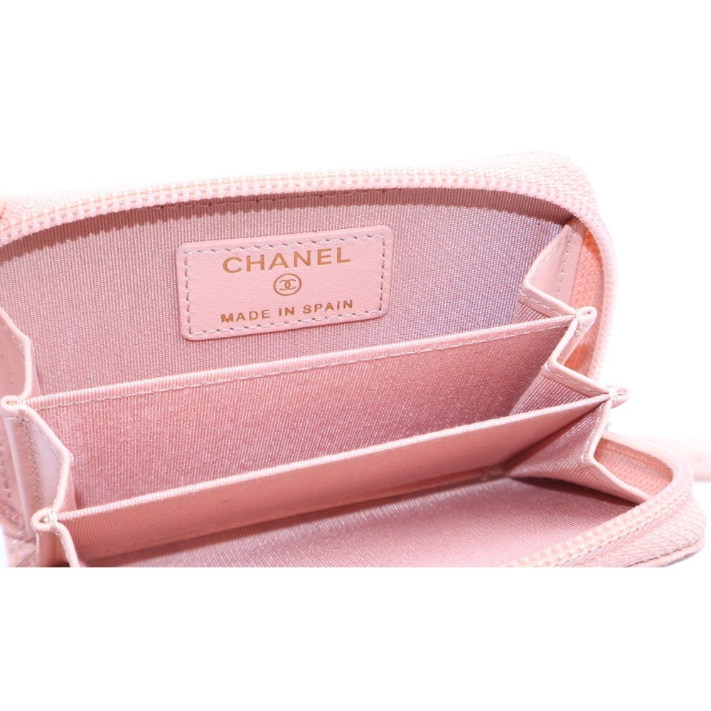 CHANEL(シャネル) ボーイシャネル コインケース 財布 ピンク キャビアスキン ゴールド金具 A80602 レディース