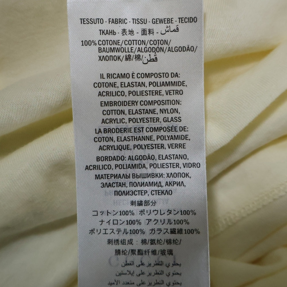 GUCCI(グッチ) SPIRITISMO ビーズ刺繍 ヴィンテージロゴプリント クルーネック 半袖Tシャツ カットソー イエロー 492347 レディース