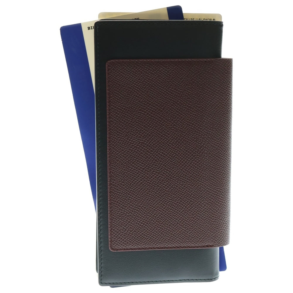 BALENCIAGA(バレンシアガ) PASS LO WA 2 TIC パスポート 二つ折り財布 長財布 カードケース ロングウォレット レザー ワインレッド×ブルー×ホワイト 787777