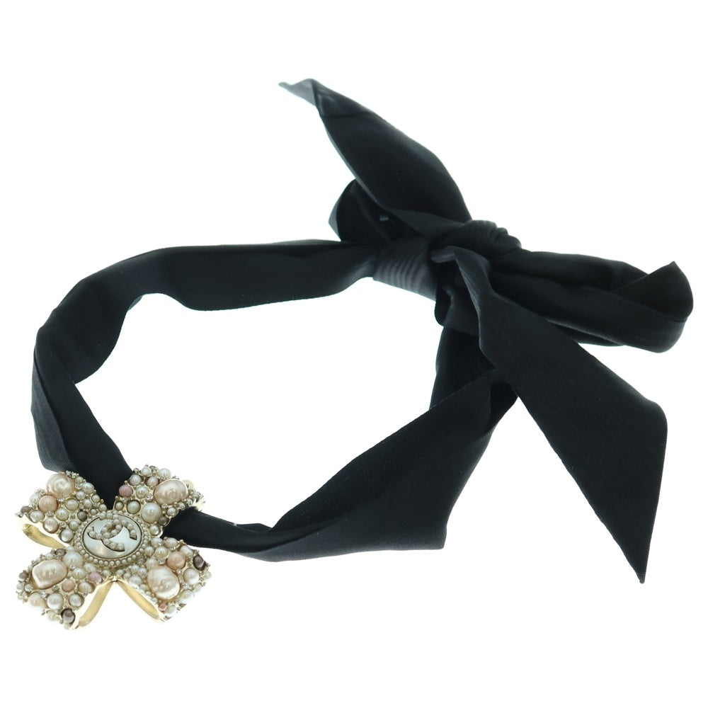 CHANEL(シャネル) ココマーク フェイクパール チョーカー ネックレス ピンク×ゴールド ブラック