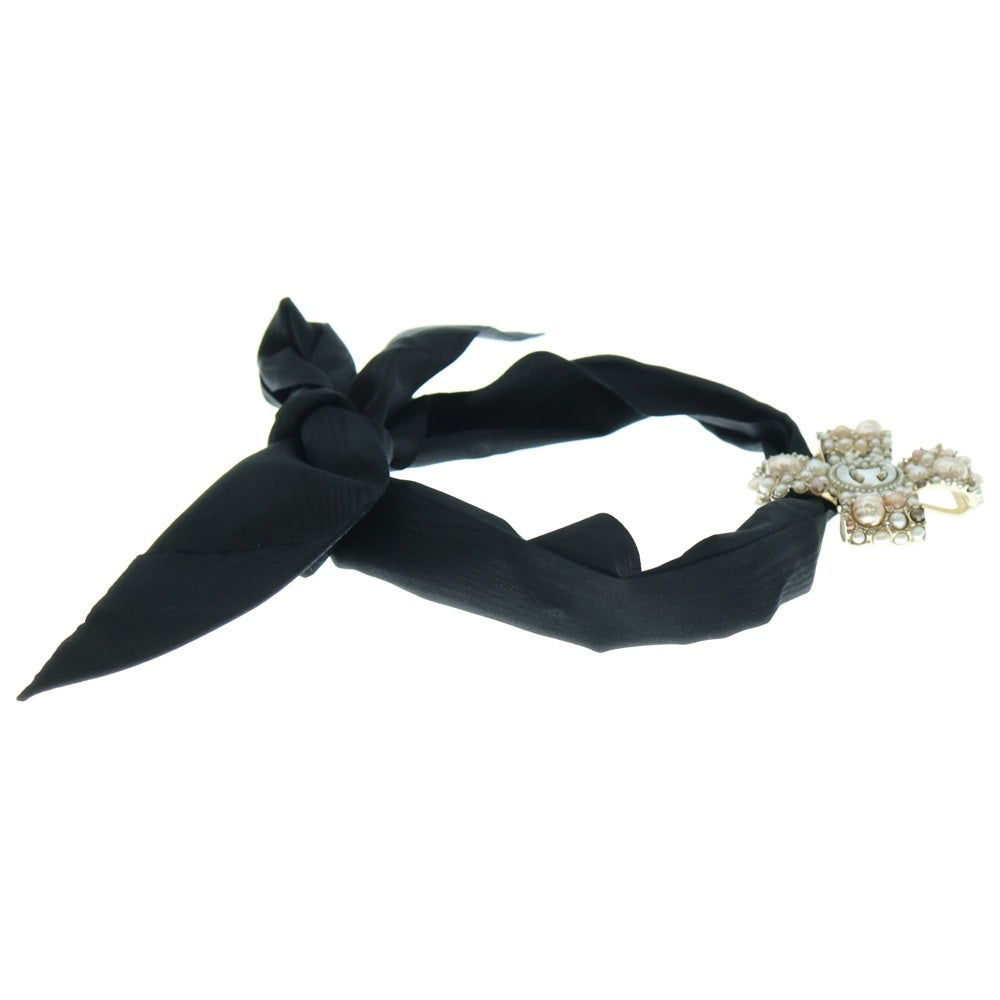 CHANEL(シャネル) ココマーク フェイクパール チョーカー ネックレス ピンク×ゴールド ブラック