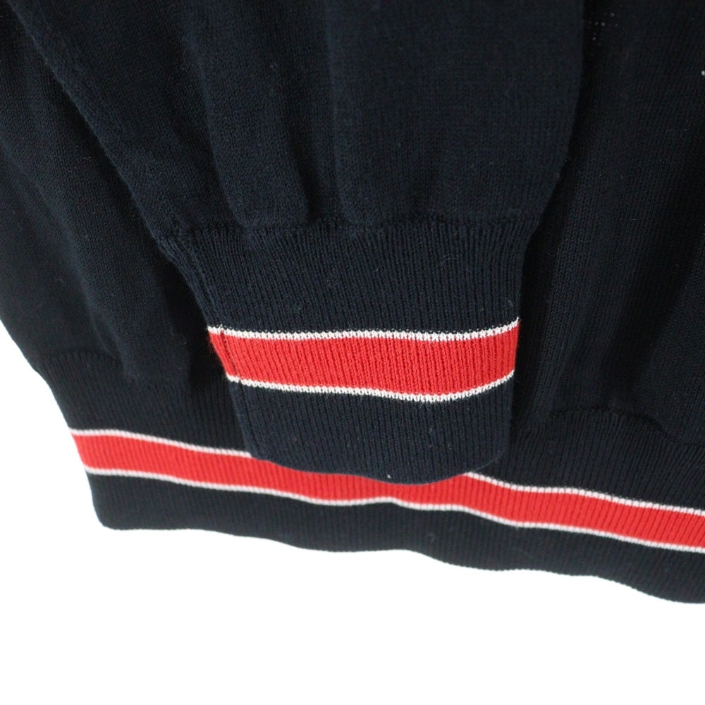 GIVENCHY(ジバンシィ) 16SS Ready to Wear レディ トゥ ウェア スター ラグランスリーブ コットン クルーネック プルオーバー 長袖ニット セーター ブラック/レッド 16S 7502 501