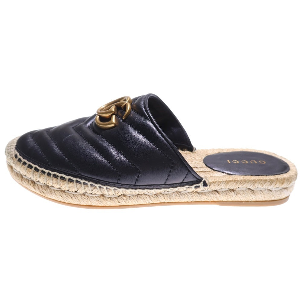 GUCCI(グッチ) GGマーモント エスパドリーユ レザー フラット シューズ