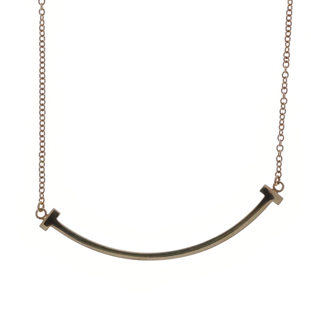 TIFFANY & Co.(ティファニー) Tスマイル スモール チェーンペンダントネックレス Au750YG イエローゴールド レディース