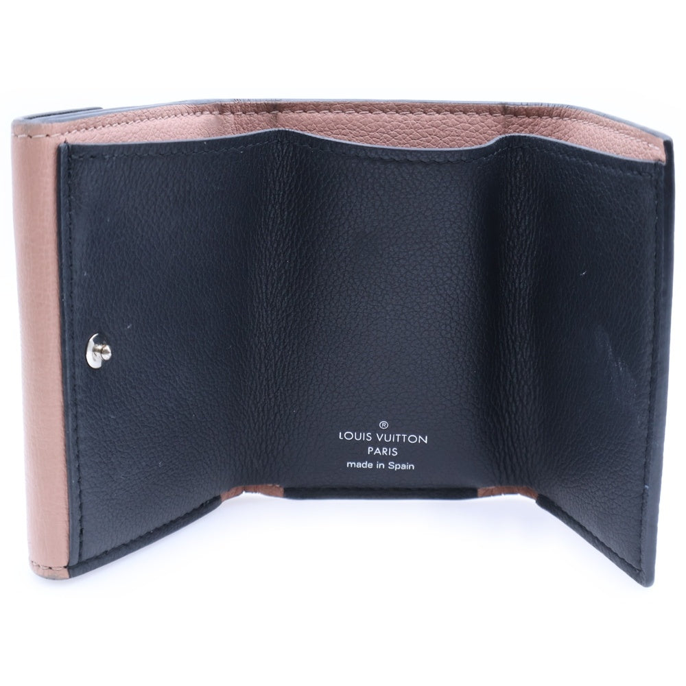 LOUIS VUITTON(ルイヴィトン) ポルトフォイユ ロックミニ コンパクトウォレット 三つ折り財布 コインケース ベージュ×ピンク M63978 シルバー金具