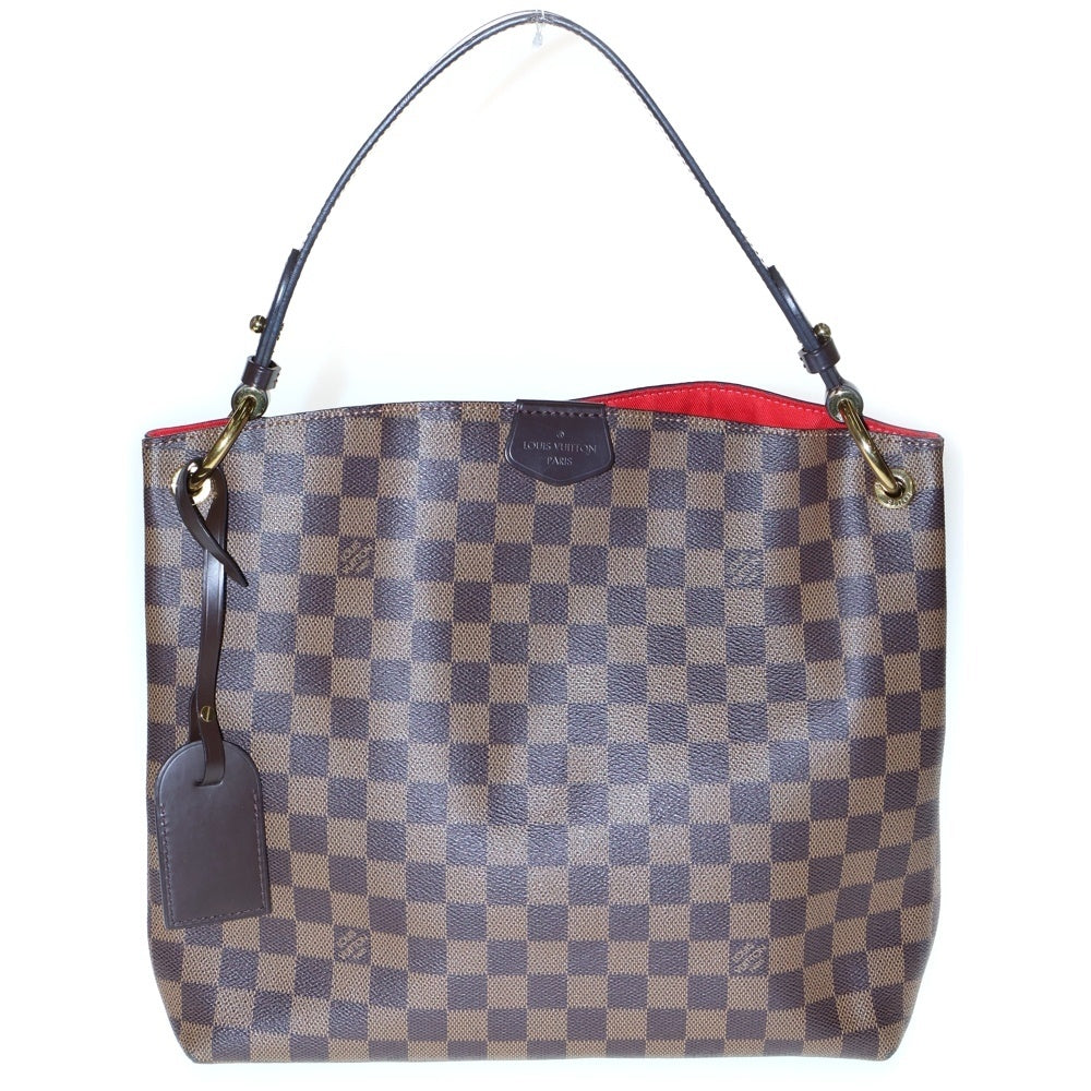LOUIS VUITTON(ルイヴィトン) ダミエ グレースフルPM ハンドバッグ トートバッグ ワンショルダーバッグ ブラウン ゴールド金具 レザー×PVC N44044