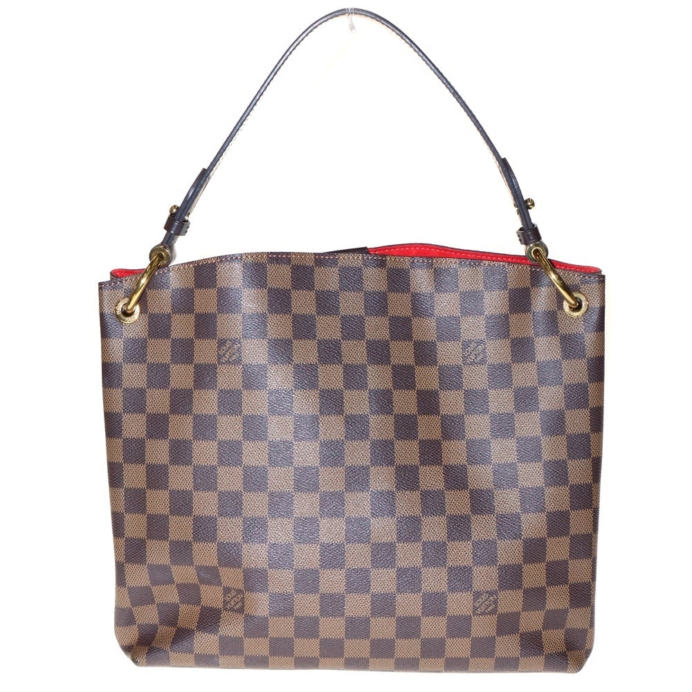 LOUIS VUITTON(ルイヴィトン) ダミエ グレースフルPM ハンドバッグ トートバッグ ワンショルダーバッグ ブラウン ゴールド金具 レザー×PVC N44044