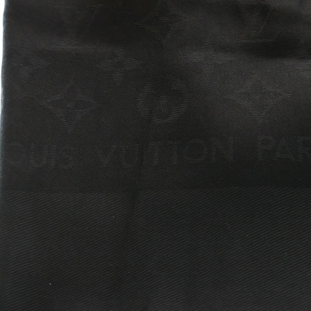 LOUIS VUITTON(ルイヴィトン) モノグラム 大判スカーフ ストール ブラック シルク×ウール M71329