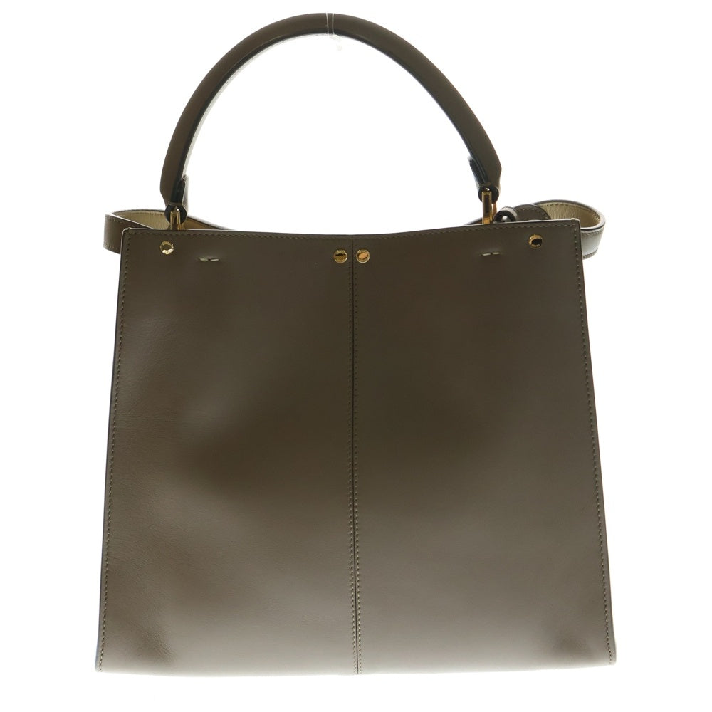 FENDI(フェンディ) PEEKABOO X-Lite ピーカブー エックスライト ミディアム レザー 2WAY ハンド ショルダーバッグ ゴールド金具 ブラウン 8BN310