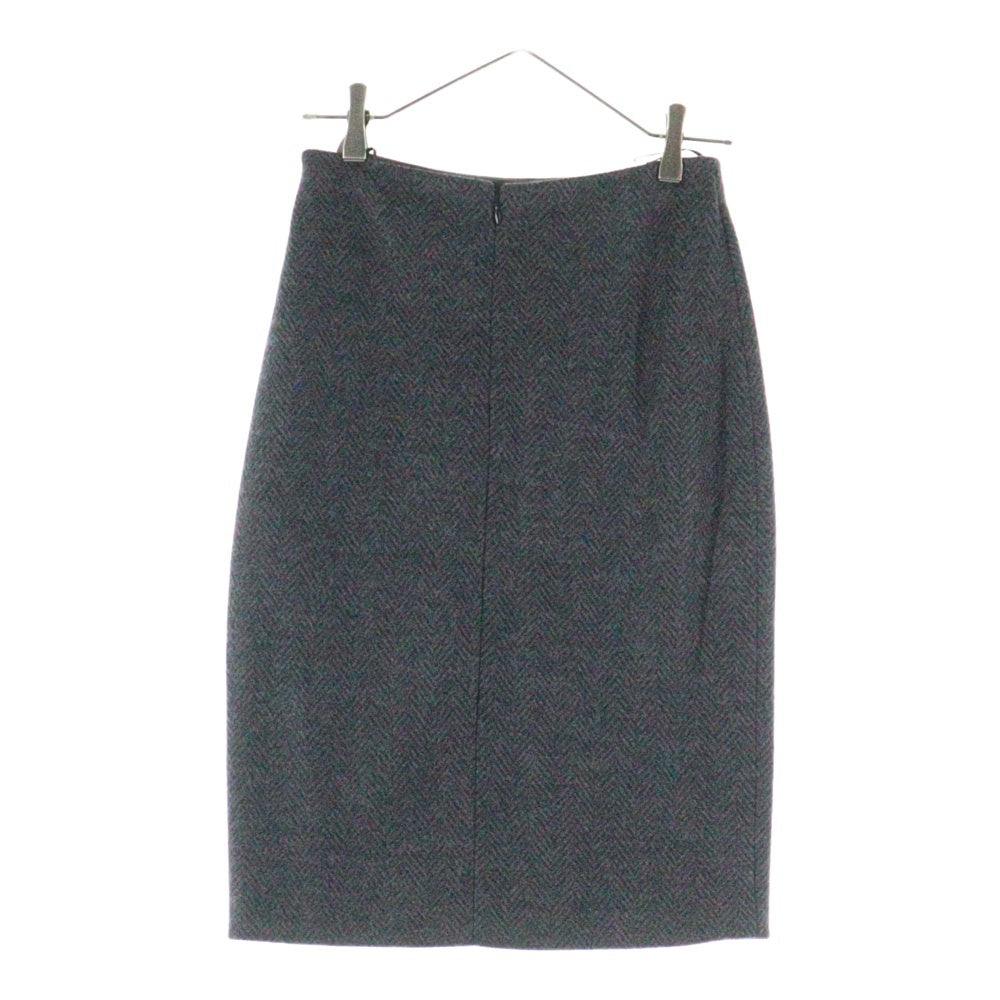 ARMANI(アルマーニ) セットアップスーツ ヘリンボーン ウール ダブルブレスト テーラードジャケット タイト ミディアムスカート グレー レディース PMG26J PMRGJ