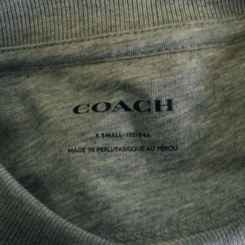 COACH(コーチ) スポーティー シグネチャー ワッペンロゴ クルーネック プルオーバースウェット トレーナー グレー CAH74