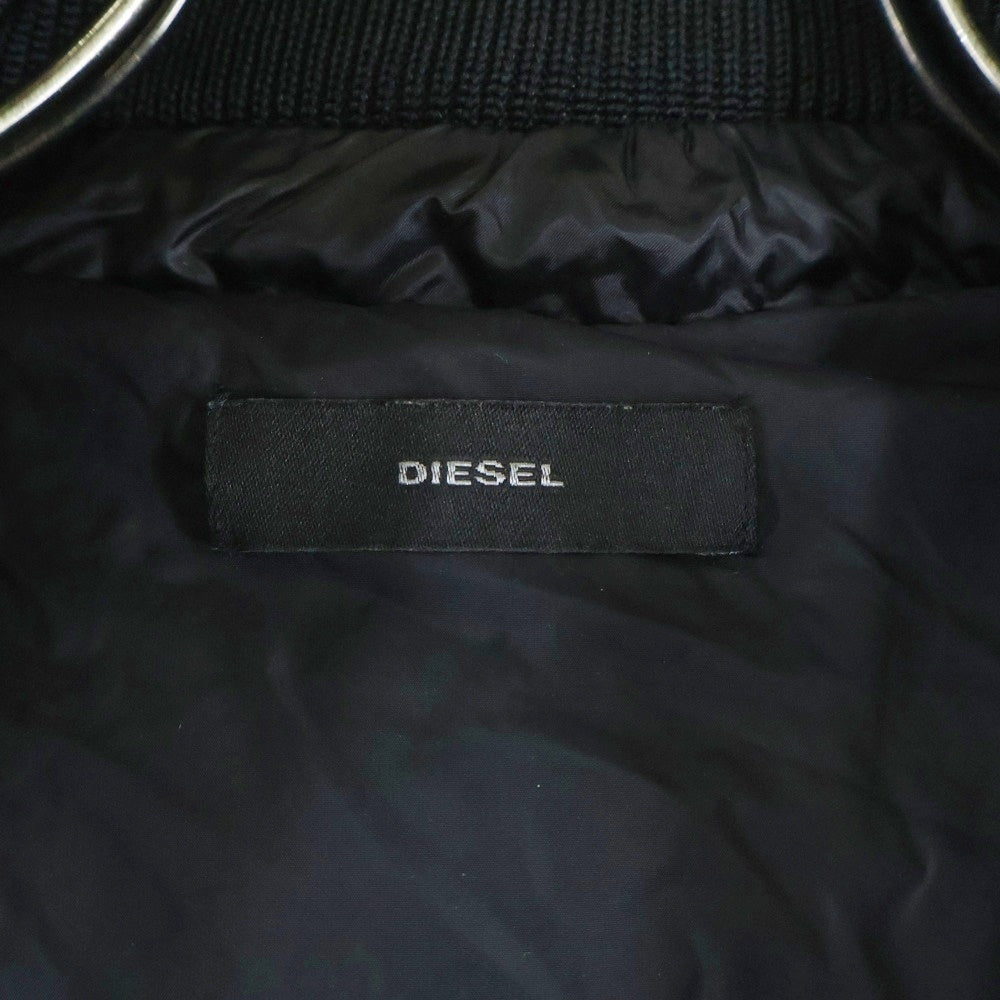 DIESEL(ディーゼル) ロゴ ナイロン フードダウンコート ブラック レディース