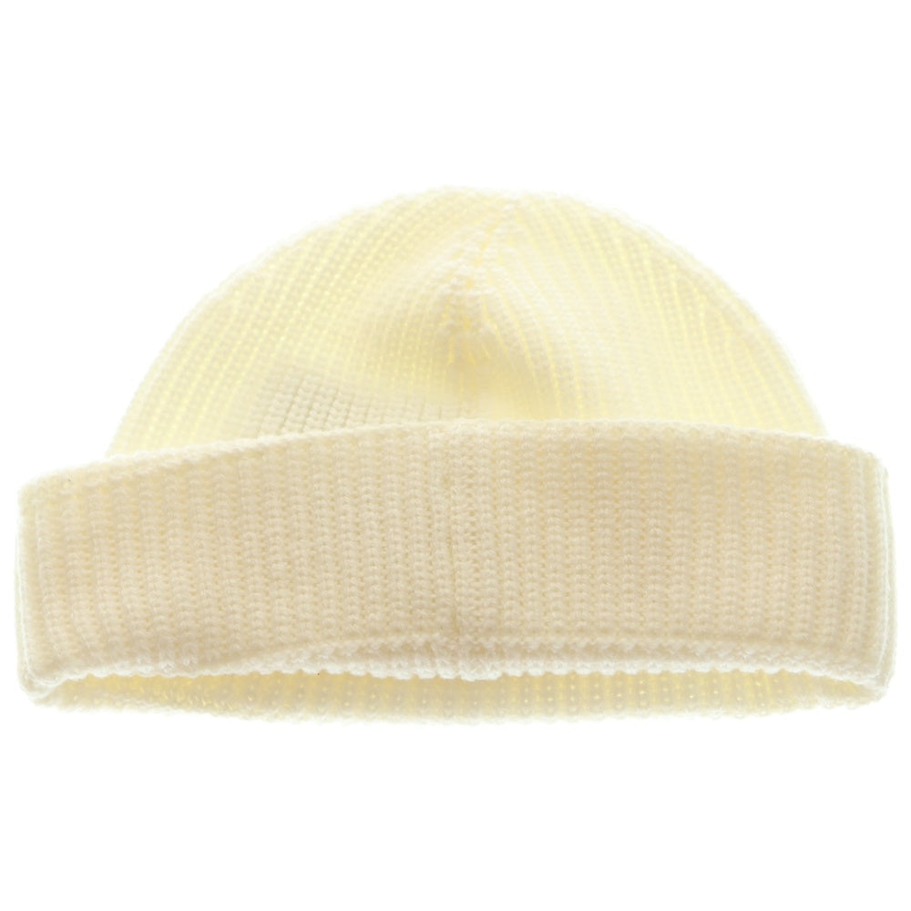 MONCLER(モンクレール) ×Willow Smith ウィロースミスコラボ ロゴワッペン付ウールニットキャップ ビーニー ホワイト J209T3B00004M1131