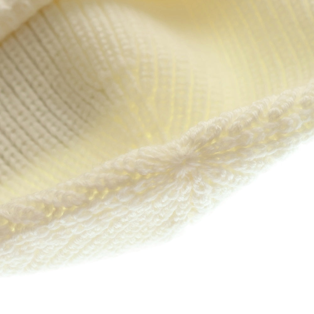 MONCLER(モンクレール) ×Willow Smith ウィロースミスコラボ ロゴワッペン付ウールニットキャップ ビーニー ホワイト J209T3B00004M1131