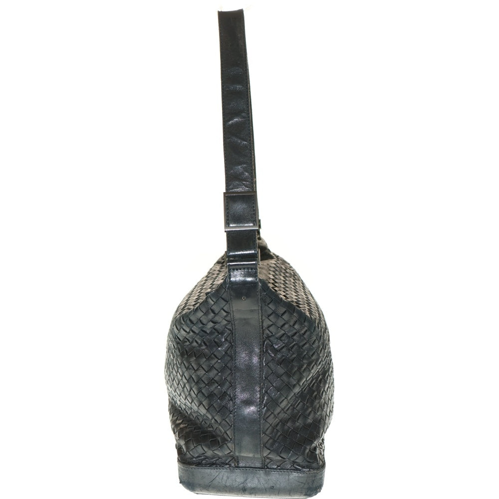 BOTTEGA VENETA(ボッテガヴェネタ) イントレチャート ワンショルダーバッグ ハンドバッグ ブラック レザー