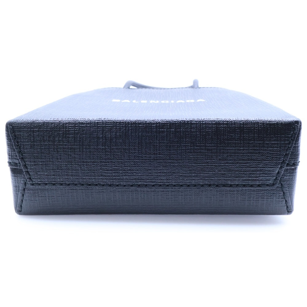 BALENCIAGA(バレンシアガ) ミニショッピングバッグ 2WAYバッグ トートバッグ ハンドバッグ ショルダーバッグ ブラック レザー 693805 シルバー金具