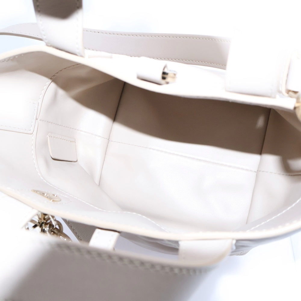 Christian Dior(クリスチャンディオール) トゥジュール バーティカル マクロカナージュ ナノ レザー 2WAY ハンド ショルダー トートバッグ ゴールド金具 ベージュ