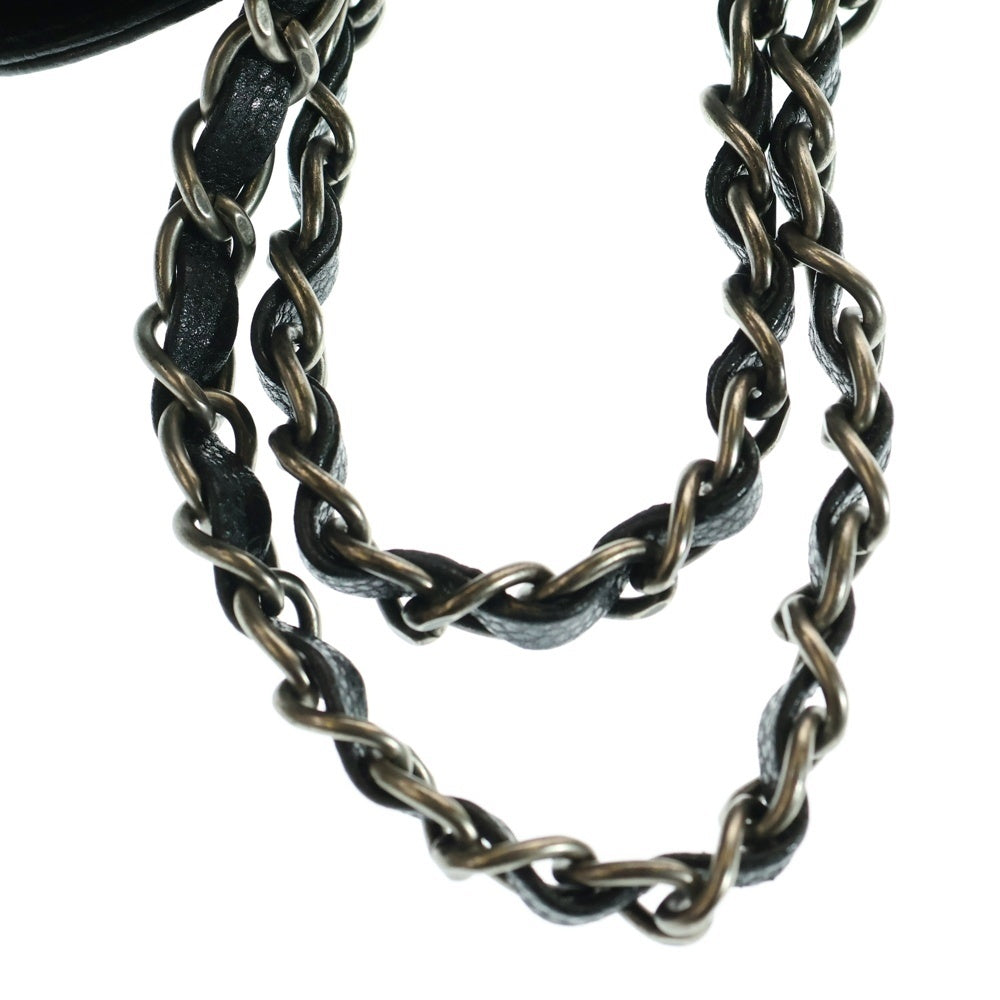 CHANEL(シャネル) マトラッセ ココマーク ソフトキャビアスキン レザー チェーン ショルダーバッグ シルバー金具 ブラック 13番台
