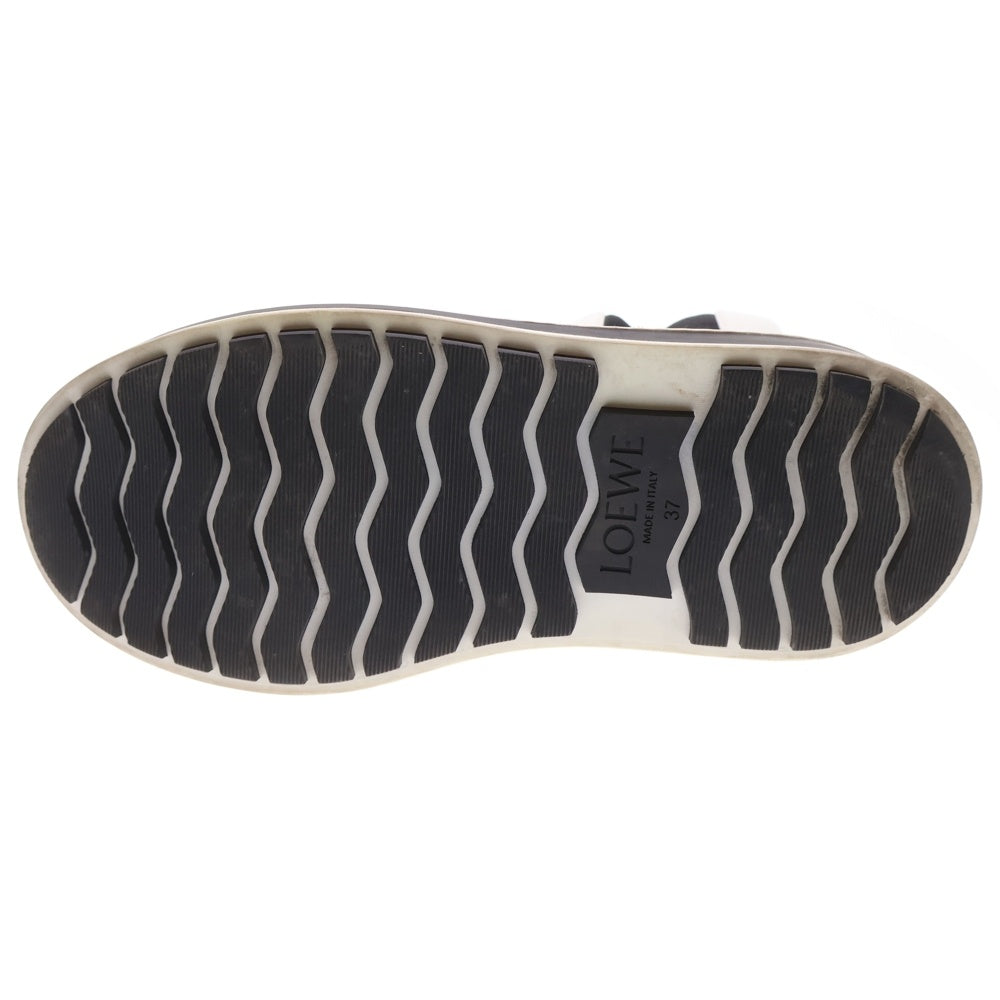 LOEWE(ロエベ) Terra テラ サイドゴア バイカラー レザー チェルシー ハイカット ショートブーツ ホワイト/ブラック レディース