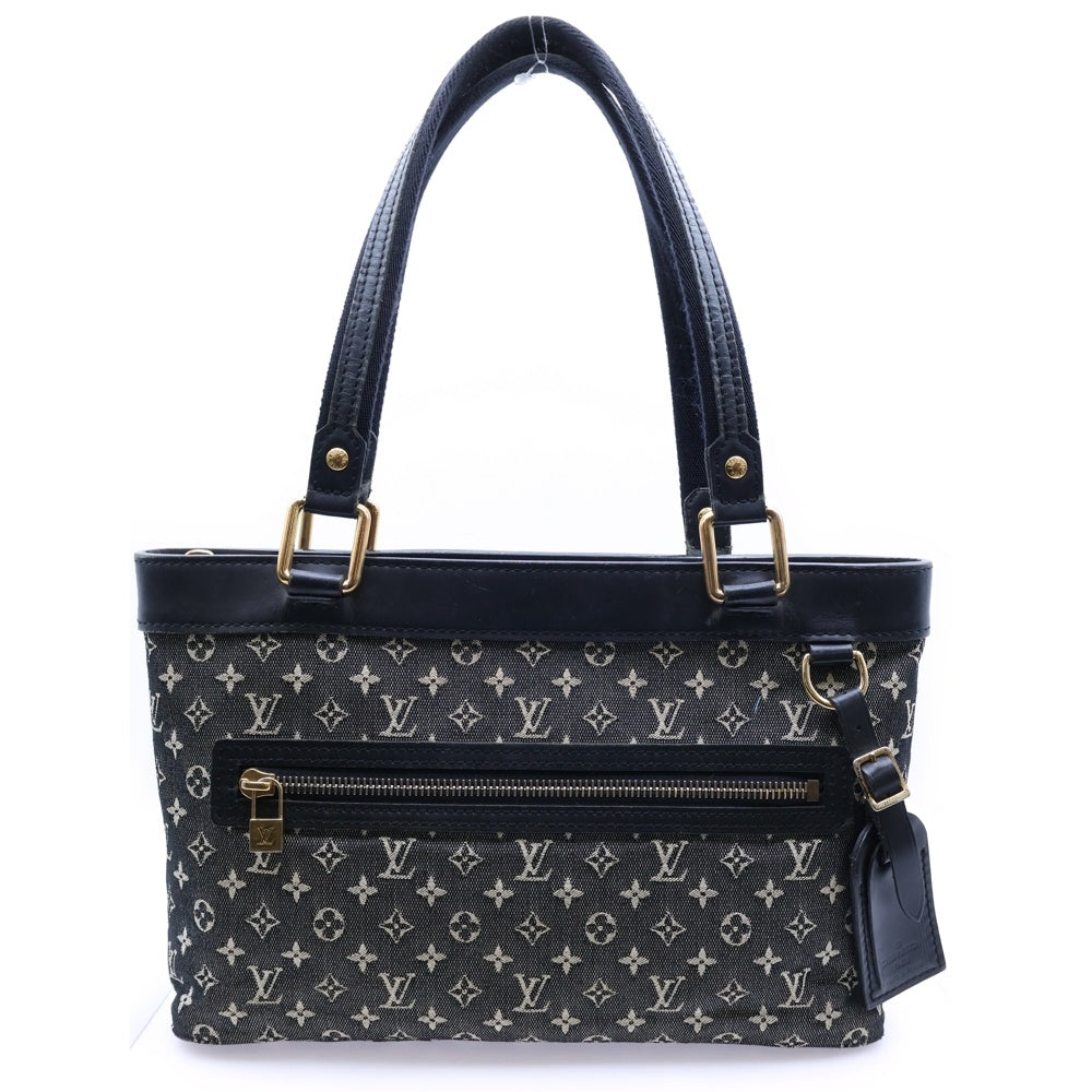 LOUIS VUITTON(ルイヴィトン) モノグラムミニ ルシーユPM レザー切替キャンバスハンドバッグ ブラック M92610