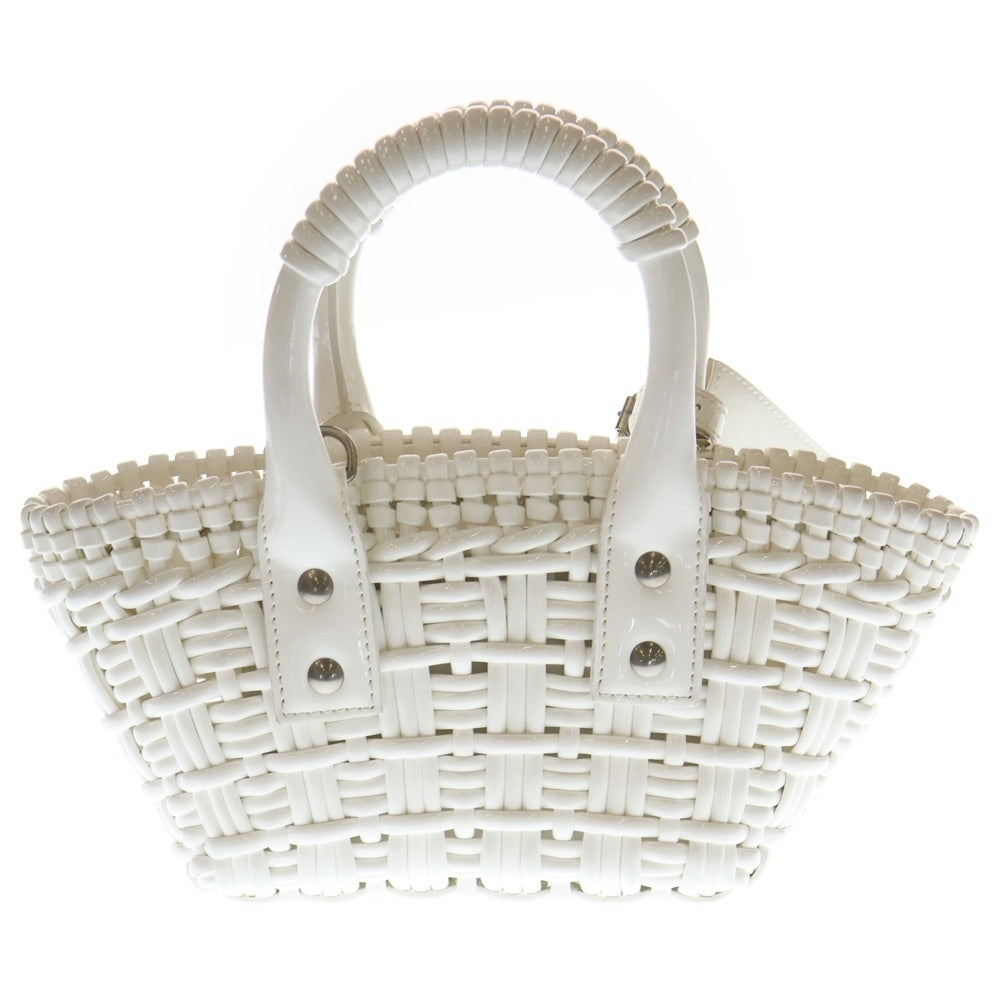 BALENCIAGA(バレンシアガ) ビストロ XXS ホワイト エナメル ショルダーバッグ 678028