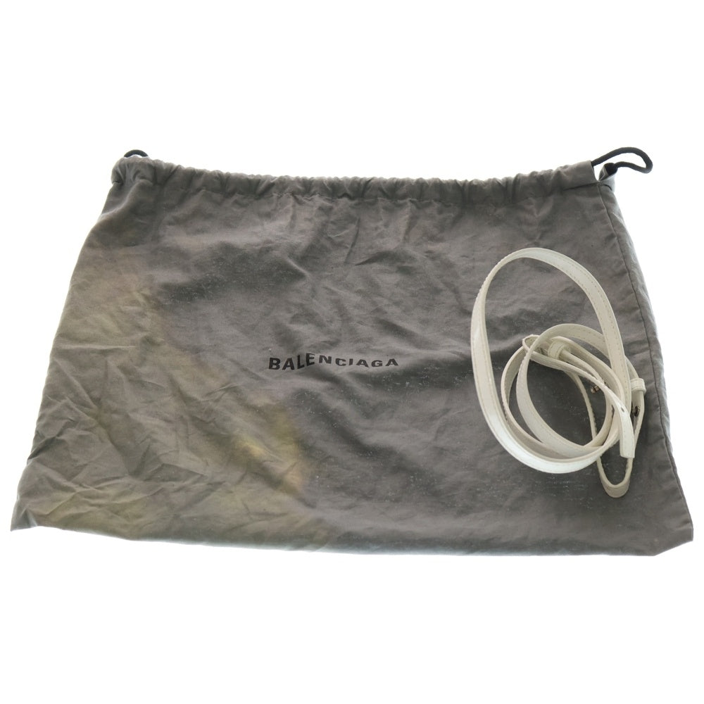 BALENCIAGA(バレンシアガ) ビストロ XXS ホワイト エナメル ショルダーバッグ 678028