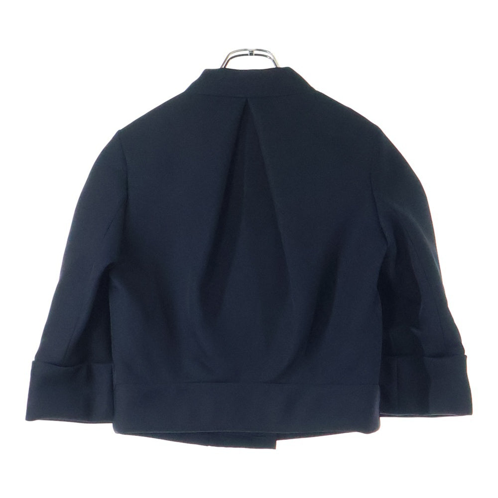 LOUIS VUITTON(ルイヴィトン) 06AW 変形 くるみボタン スタンドカラー ジップアップ 中綿 ショートジャケット ブラック レディース RW062B WJJA26PJR