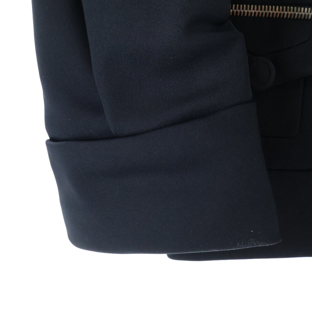 LOUIS VUITTON(ルイヴィトン) 06AW 変形 くるみボタン スタンドカラー ジップアップ 中綿 ショートジャケット ブラック レディース RW062B WJJA26PJR