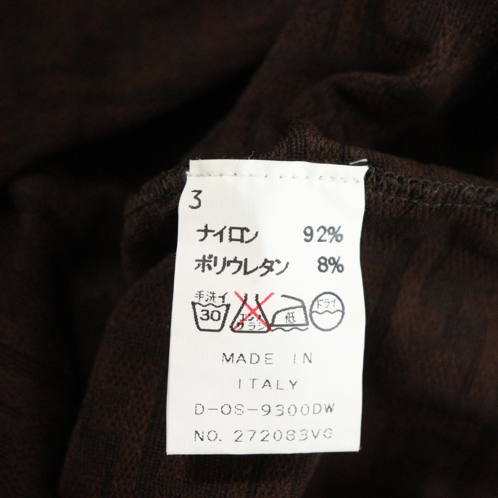 FENDI(フェンディ) ズッカ総柄ジャガード クルーネック ノースリーブ ミディアム タイト カットソー ワンピース ドレス ブラウン レディース D-OS-9300DW