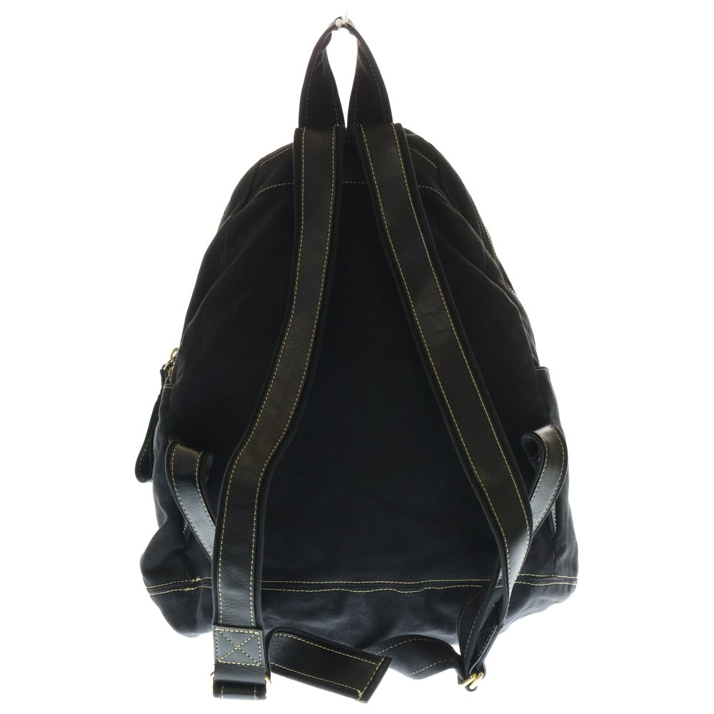 Vivienne Westwood(ヴィヴィアンウエストウッド) オーブ レザー切替キャンバスバックパック リュック ブラック/ゴールド