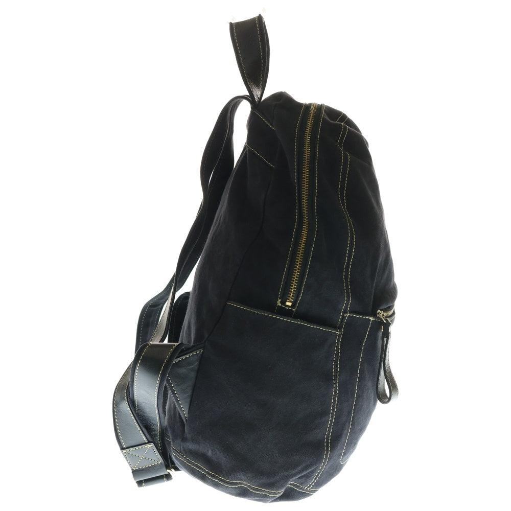 Vivienne Westwood(ヴィヴィアンウエストウッド) オーブ レザー切替キャンバスバックパック リュック ブラック/ゴールド