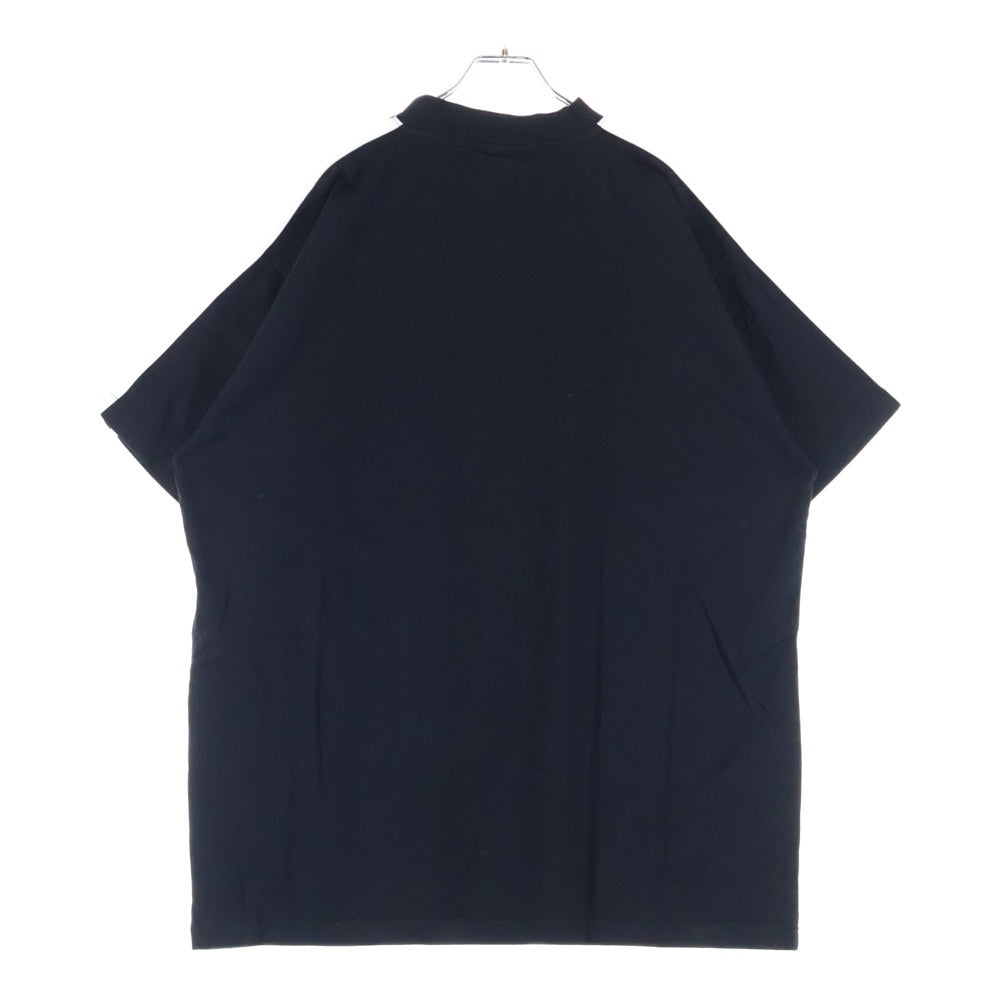 BALENCIAGA(バレンシアガ) ×adidas アディダス トレフォイル ロゴプリント 3ストライプ ライン 半袖Tシャツ カットソー ブラック 739101