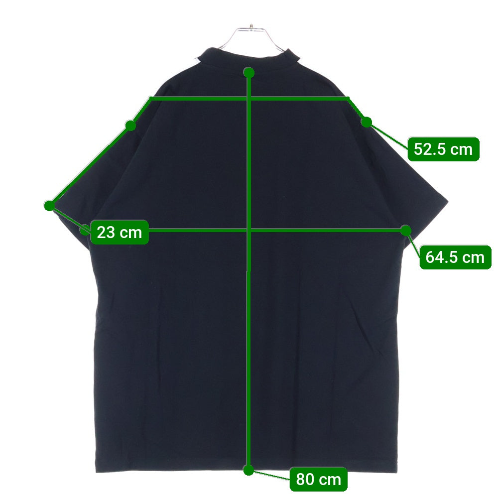 BALENCIAGA(バレンシアガ) ×adidas アディダス トレフォイル ロゴプリント 3ストライプ ライン 半袖Tシャツ カットソー ブラック 739101