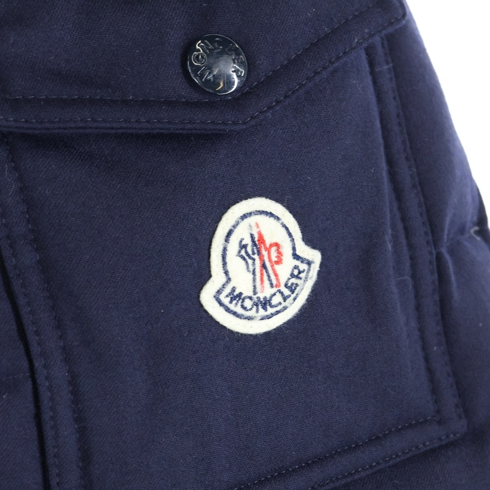 MONCLER(モンクレール) 17AW MONTGENEVRE モンジュネーブル ウール フーデッド ジップアップ ダウンジャケット ネイビー C20914033805 54272