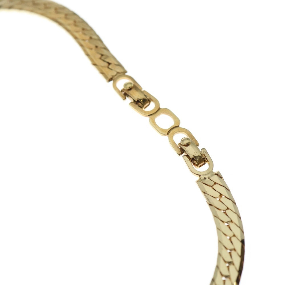 Christian Dior(クリスチャンディオール) ラインストーン ネックレス ペンダント チェーン ゴールド GP