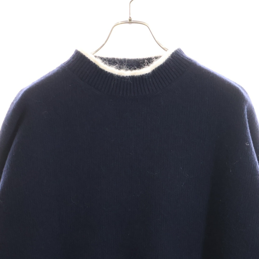 MARNI(マルニ) 19AW バイカラー モヘア混 ウール ハイネック プルオーバー 長袖ニット セーター ネイビー/ホワイト GCMD0038Q1 FH587