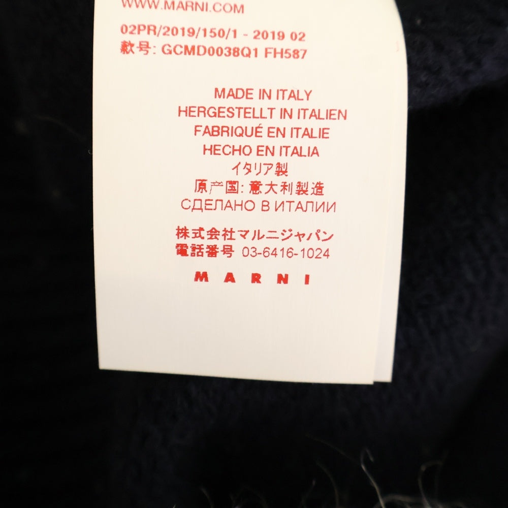 MARNI(マルニ) 19AW バイカラー モヘア混 ウール ハイネック プルオーバー 長袖ニット セーター ネイビー/ホワイト GCMD0038Q1 FH587