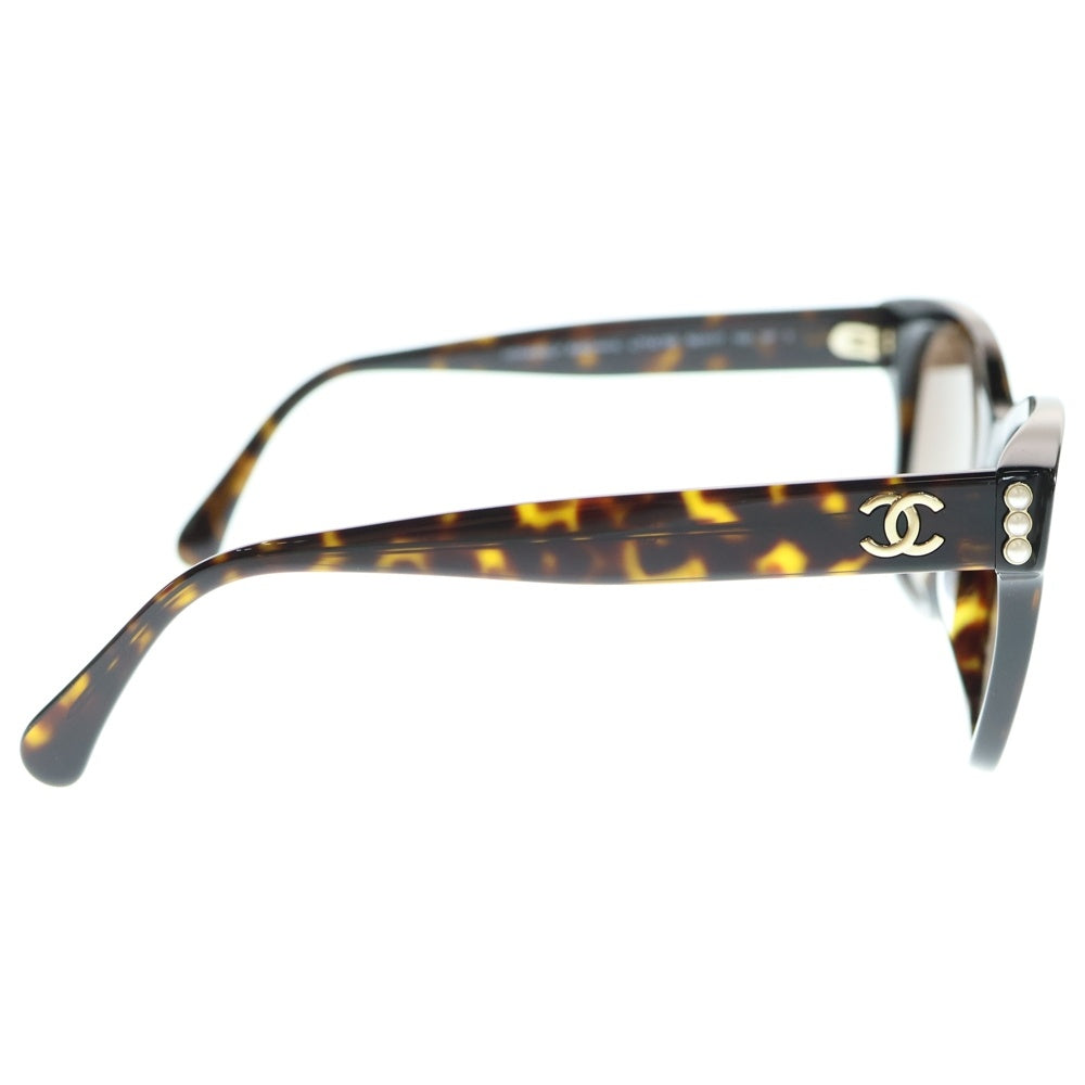 CHANEL(シャネル) ココマークパールテンプル スクエアフレーム カラーレンズサングラス アイウェア ブラウン 5482-H-A