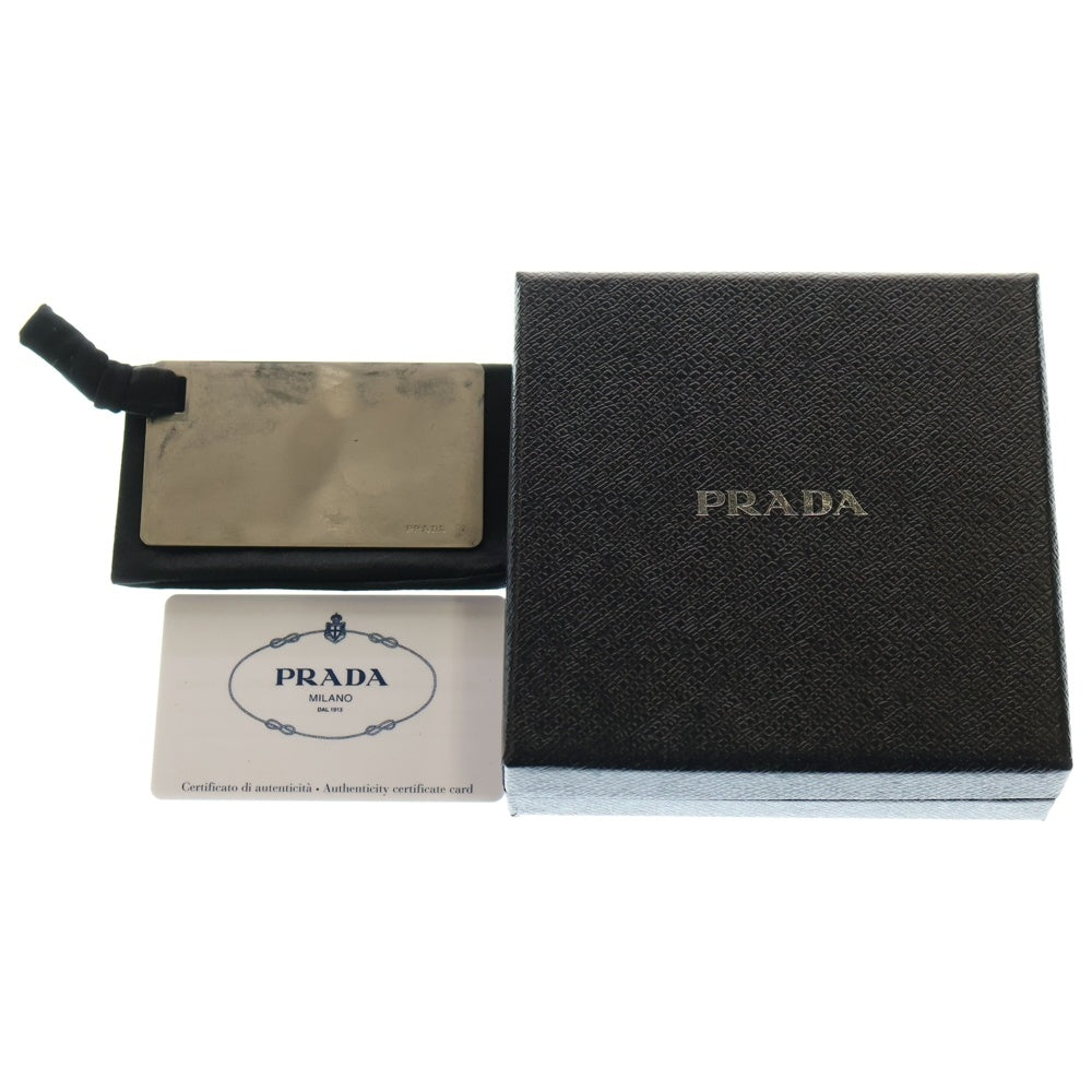 PRADA(プラダ) サフィアーノ ファスナー付レザーコンパクトウォレット 二つ折り財布 グレー 1ML047
