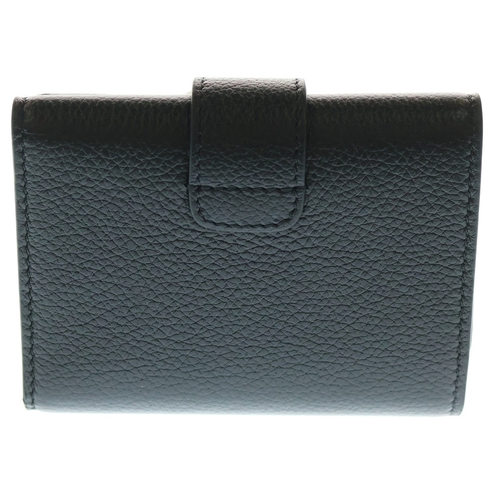 CELINE(セリーヌ) ファイン ストラップ トリオンフ コンパクトウォレット 二つ折り財布 ブラック レザー ゴールド金具 10M963GHH