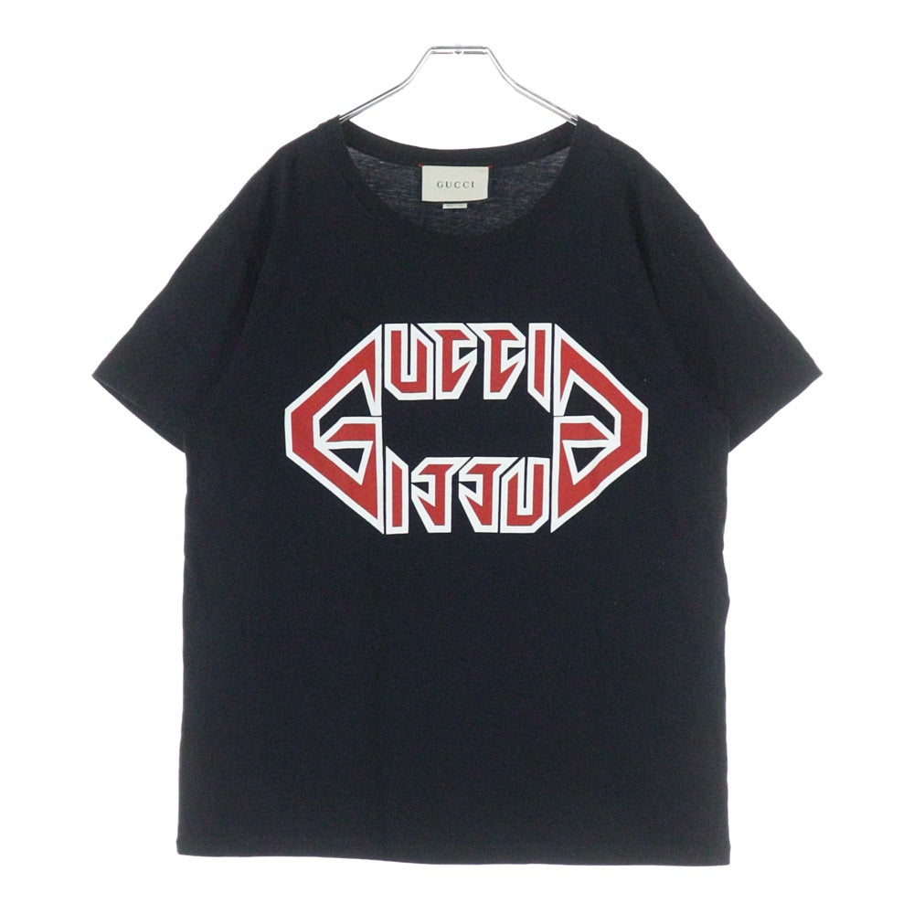 GUCCI(グッチ) 18SS Metal Logo Tee メタルロゴクルーネック半袖Tシャツ カットソー ブラック 493117 XJAIO