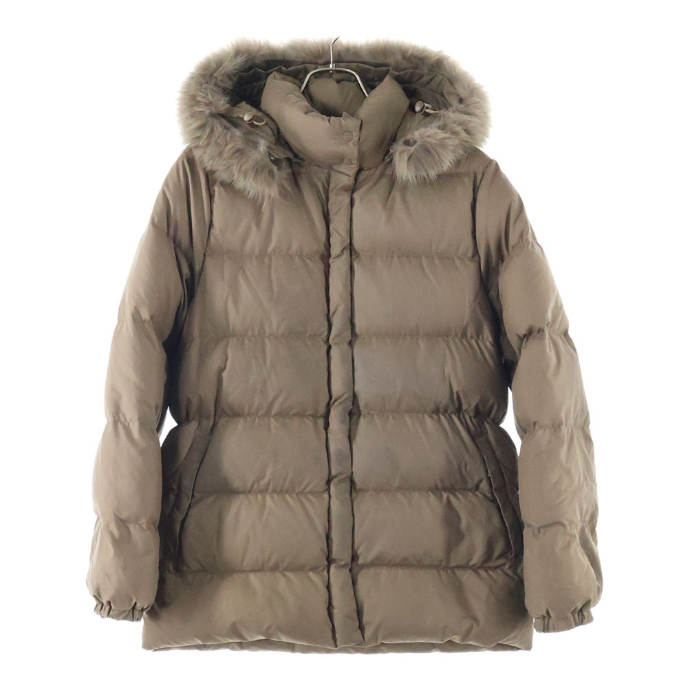 MONCLER(モンクレール) VALENTINE ヴァレンティーヌ ファーフーデッド ジップアップダウンジャケット ブルゾン ベージュ 49353-90-69950