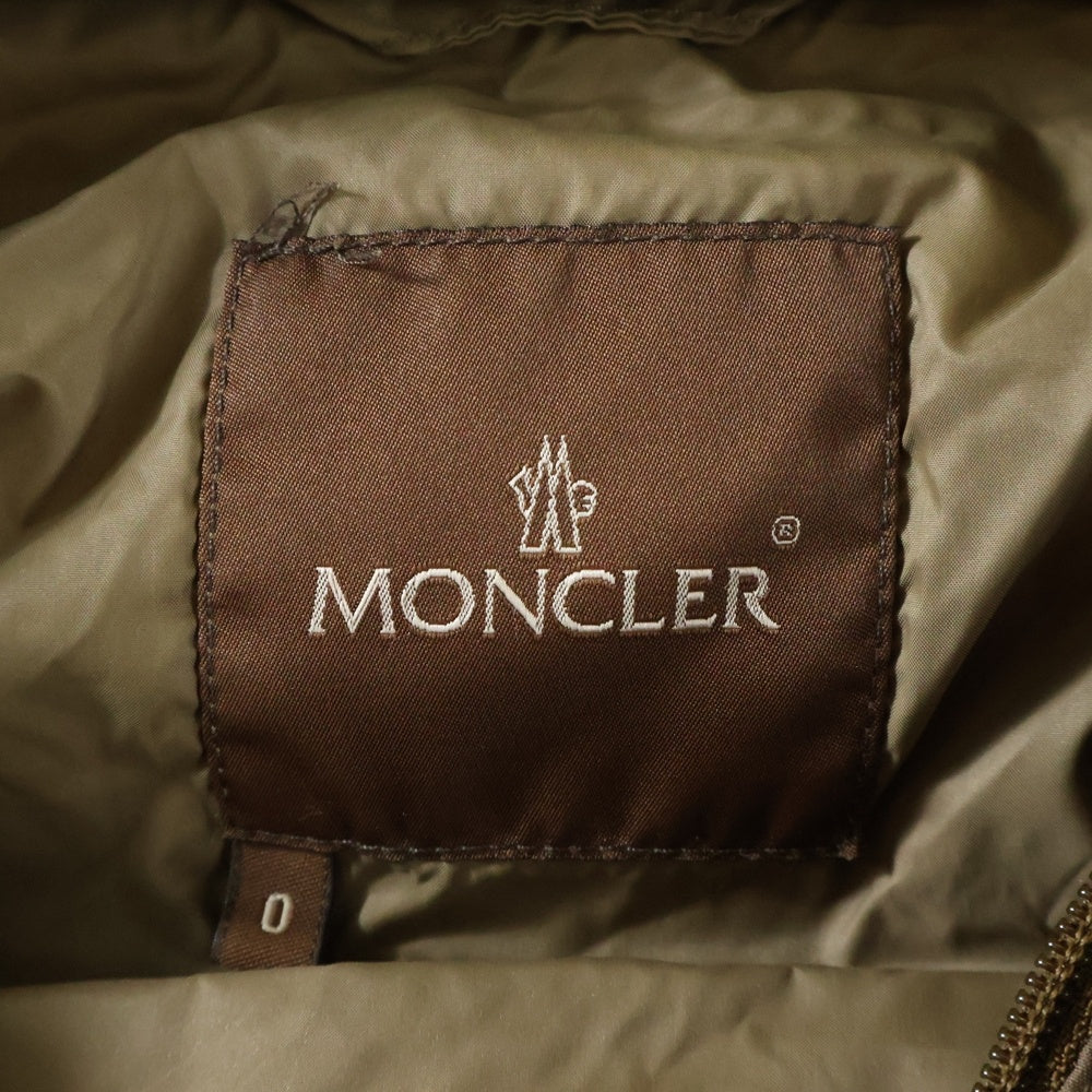 MONCLER(モンクレール) VALENTINE ヴァレンティーヌ ファーフーデッド ジップアップダウンジャケット ブルゾン ベージュ 49353-90-69950