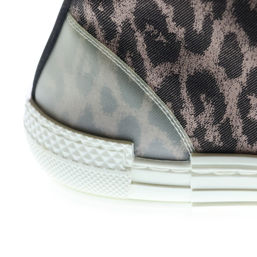 DIOR(ディオール) 19AW レオパード柄 キャンバス ラバー レースアップ ハイカットシューズ スニーカー ホワイト/ベージュ 19HDC