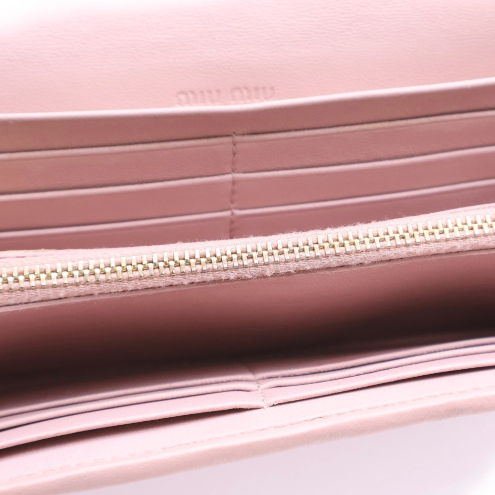 miumiu(ミュウミュウ) マテラッセ 長財布 ロングウォレット カードケース ピンク レザー 5MH109 ゴールド金具