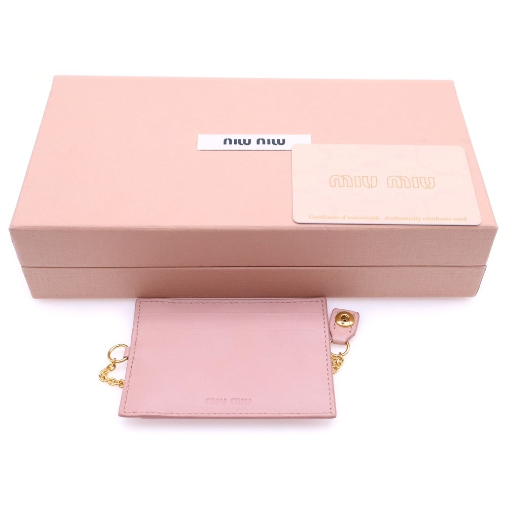 miumiu(ミュウミュウ) マテラッセ 長財布 ロングウォレット カードケース ピンク レザー 5MH109 ゴールド金具