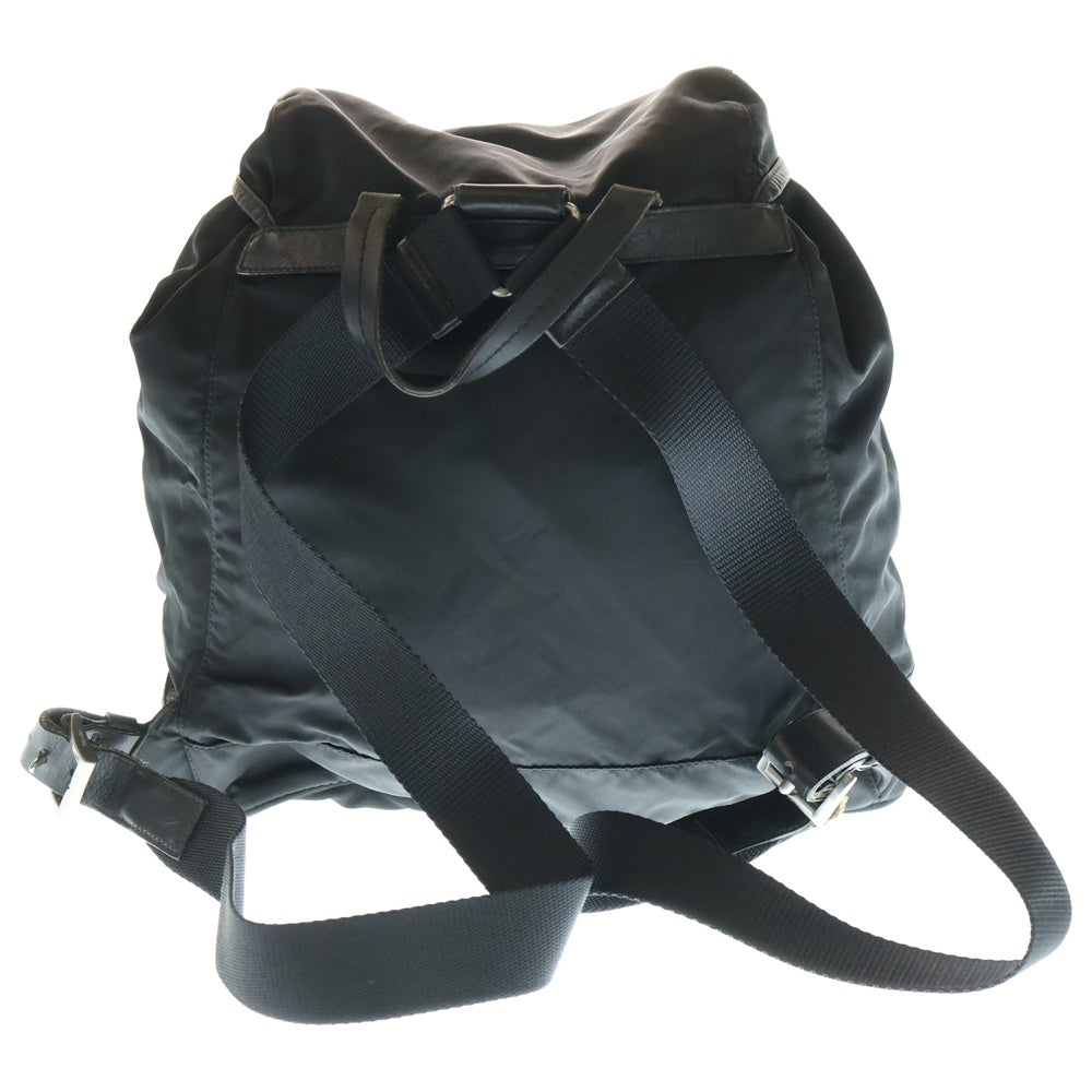 PRADA(プラダ) 三角プレート バックパック リュックサック ショルダーバッグ ブラック テスート BZ0001 シルバー金具